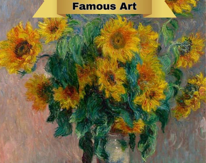 Paint by Numbers, Sunflowers, Full Kit for Adults, Claude Monet, Paint by Number, Painting by Numbers, Paint Kit, FREE SHIPPING!