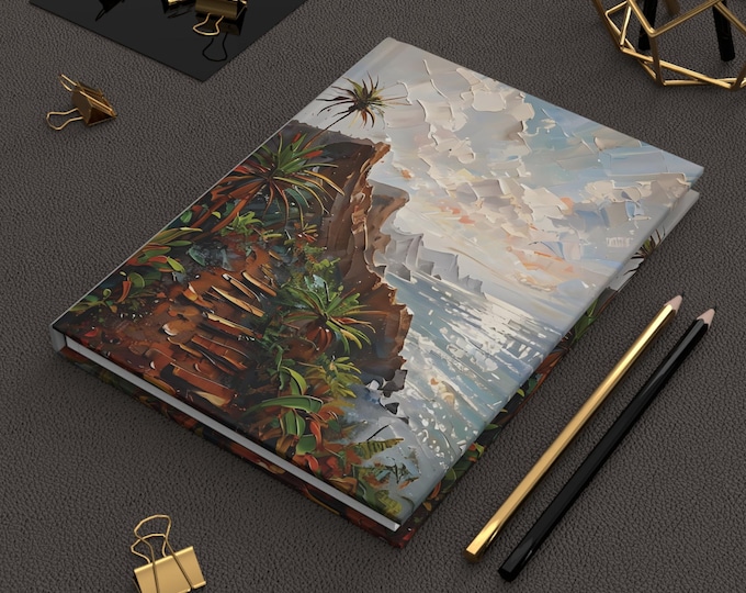 Hardcover Journal, Hawaii Trail Themed Notebook - Ruled Line, Based off Actual Photo & Experience