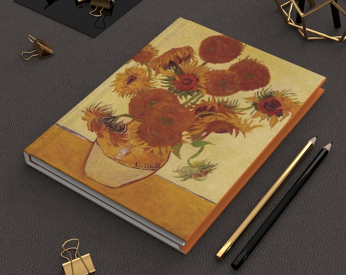 Sunflower Art Journal, Vintage Floral Notebook, Aesthetic Writing Diary, Gift for Artists, Home Decor, Everyday Planner