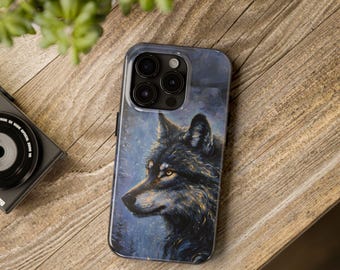 Wolf Spirit Tough Phone Case, Night Sky Wolf iPhone Cover, Protective Animal Lover Case, Galaxy S20 Ultra Case, Wild Wolf Phone Case