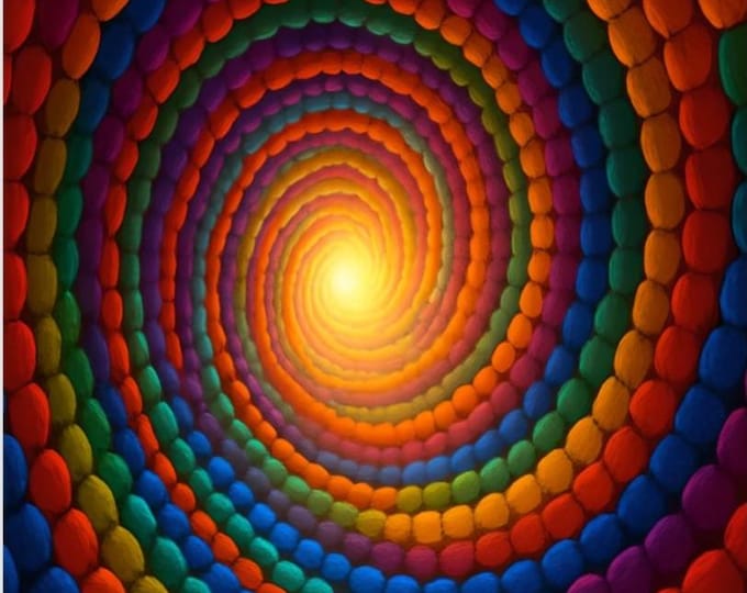 Hypnotic Spiral Paint by Numbers Kit: Framed or Frameless, 48 Colors