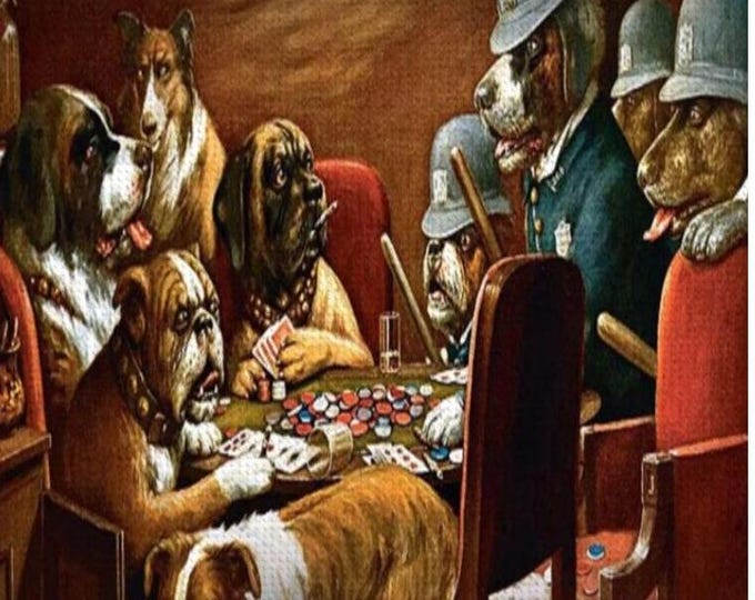 DIY Diamond Painting, CM Coolidge Dogs Police Raiding Poker Game Collie St Bernard Bull Dog Fine Art Kit Dog Early Dog Art A Friend In Need