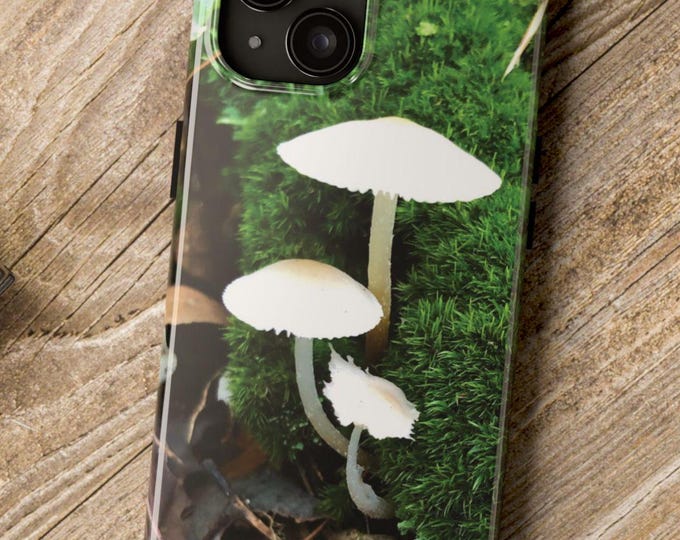 Photo Art Mushrooms & Moss, iPhone, Samsung, Tough Phone Case, Protective Cover, Outdoor Nature Design, Fungi Friends, Forest Adventure,