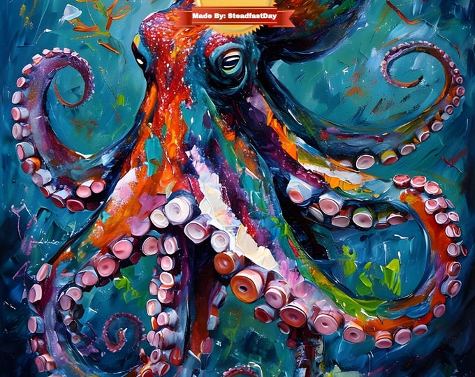 Paint by Numbers, Octopus, Paint by Number Kit for Adults, Painting of an Octopus, Colorful Abstract Painting, Includes Everything!