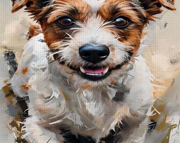 Animal Art DIY Craft Kit with Complete Tool Set, Terrier Design Diamond Painting for Home Decor - Free Shipping Included