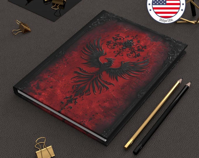 Gothic Phoenix Hardcover Journal: Vintage Antique Design, 150 Lined Pages