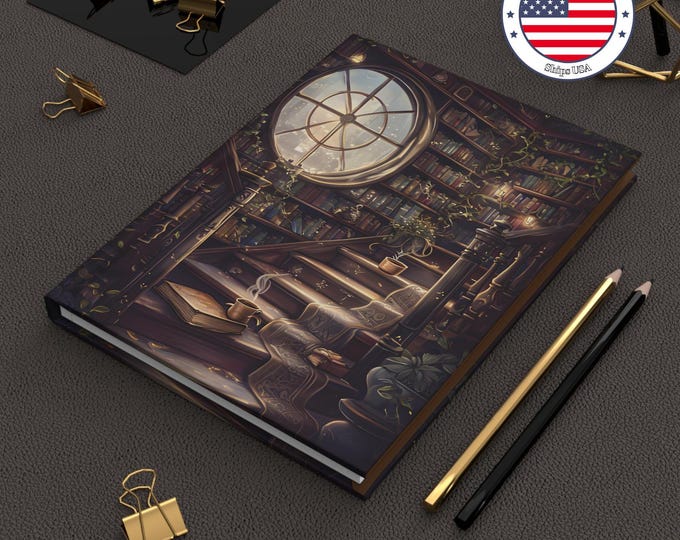 Enchanting Library Hardcover Journal: Vibrant Matte Finish, 150 Lined Pages