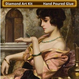 Vintage Art Diamond Painting Kit, DIY Craft for Home Decor, Harold H Piffard Design, Craft Kit with Complete Tool Set & High-Quality