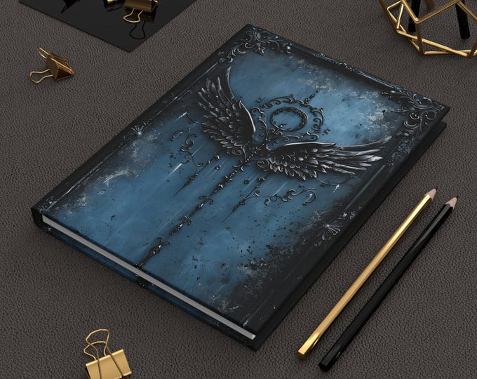 Hardcover, Angel Wings, Gothic, Journal, Diary Notebook, Matte Hardcover Book, Journal, Unique Writing Pad, Dark Fantasy Sketchbook