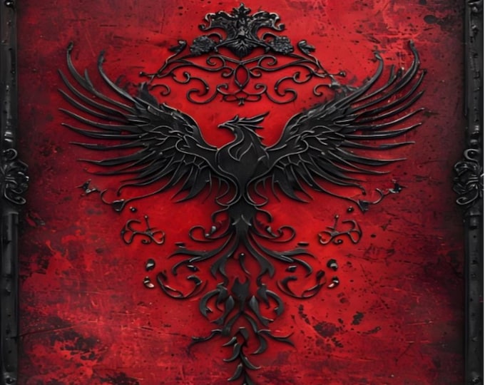 Phoenix Paint by Numbers Kit: Gothic Crimson Art, DIY Craft