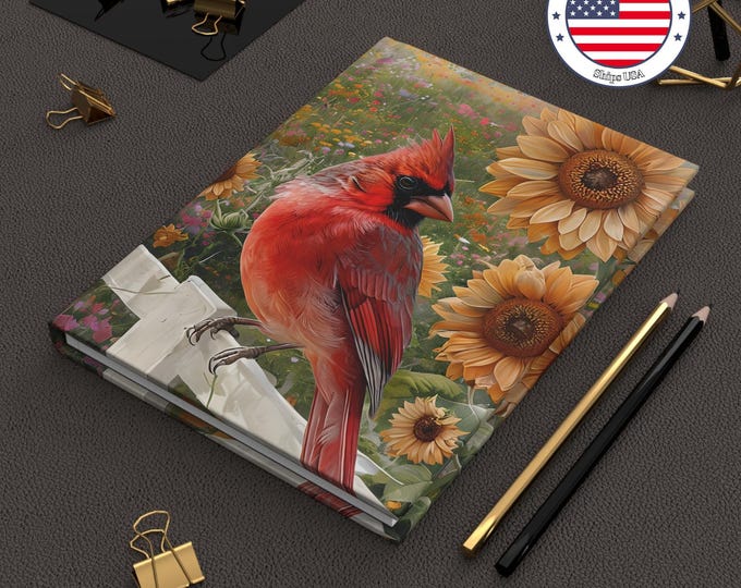 Cardinal & Sunflower Hardcover Journal: Nature Lover's Notebook