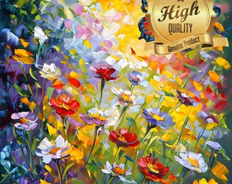 Puzzle, Butterfly, Vibrant Flowers, Oil Painting, 500 Pieces, 1000 Pieces, Unique Jigsaw, Family, Oak Wood Puzzle, Wooden Jigsaw Puzzle