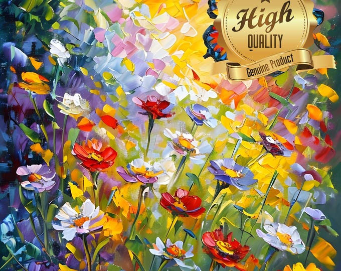 Puzzle, Butterfly, Vibrant Flowers, Oil Painting, 500 Pieces, 1000 Pieces, Unique Jigsaw, Family, Oak Wood Puzzle, Wooden Jigsaw Puzzle
