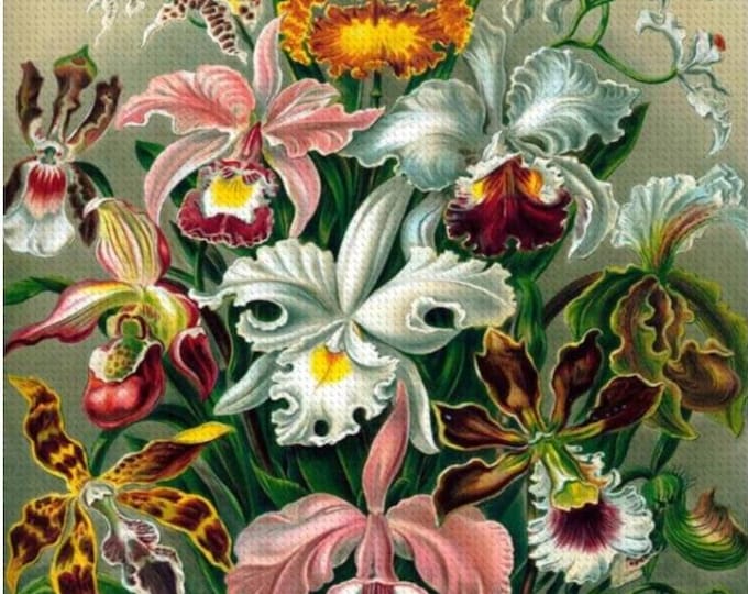 Elegant Vintage Orchidae Diamond Painting Kit - DIY Art with Vibrant Diamonds & Tools for Home Décor - Unique Gift Idea