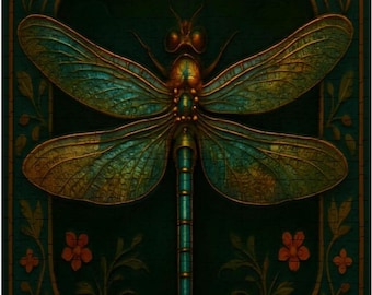 Dragonfly, Wooden Jigsaw Puzzle, Steampunk Dragonfly, 500 or 1000 Pieces, Floral Design, Craft, Relaxation Gift, Oak Precision Cut Wood
