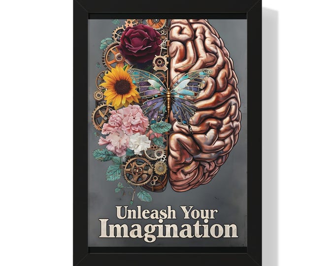 Creativity Unleashed: Framed Wall Art for Home & Office, Mental Health Awareness Gift Idea