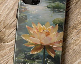 Lotus Flower Oil Painting Phone Case: Asian Art Protective Cover