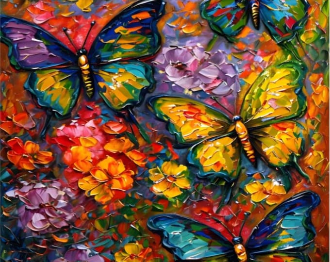 Butterfly Paint by Numbers Kit: Framed Chunky Painting Set