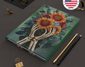 Bones & Sunflowers Remembrance Journal: Green Memory Book with Perforated Pages