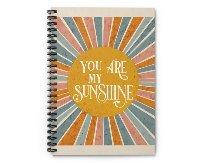 Spread Sunshine Everywhere with this Beautiful Sun Design Spiral Notebook - Ruled Line, Peaceful Design, 118 Pages, Durable Cover