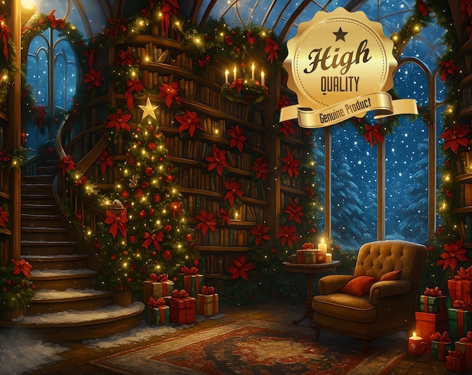 Christmas Library Wooden Jigsaw Puzzle, Starry Night (500 or 1000 pc)