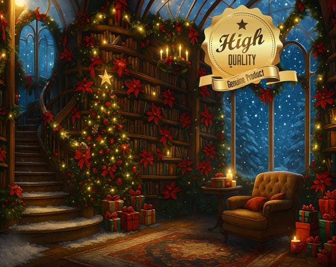 Christmas Library Wooden Jigsaw Puzzle, Starry Night (500 or 1000 pc)