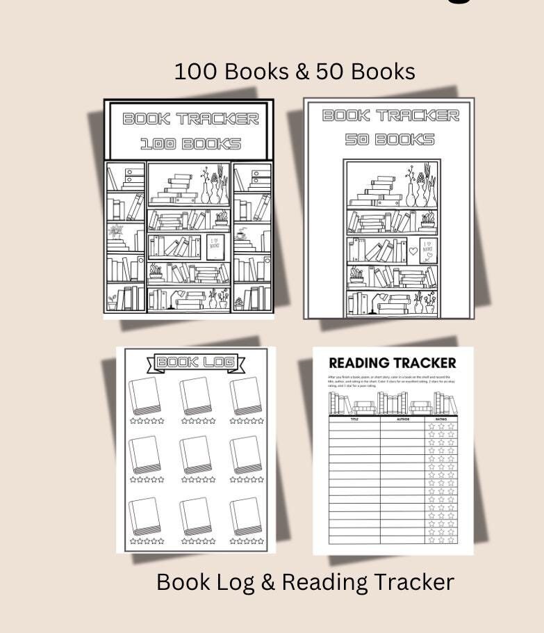 Bookshelf Reading Tracker Printable, Reading Log, Books Read Printable ...