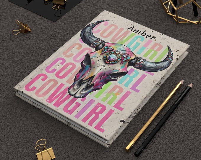 Colorful Cowgirl Journal, Western Notebook for Cowgirls, Inspirational Writing, Scrapbooking Gift, Rustic Decor