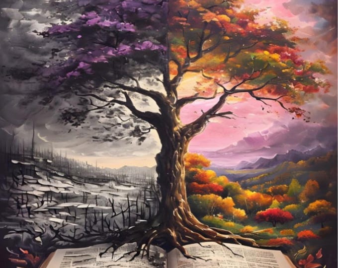 Tree Growing from Book Paint by Numbers Kit: Framed DIY Art Gift