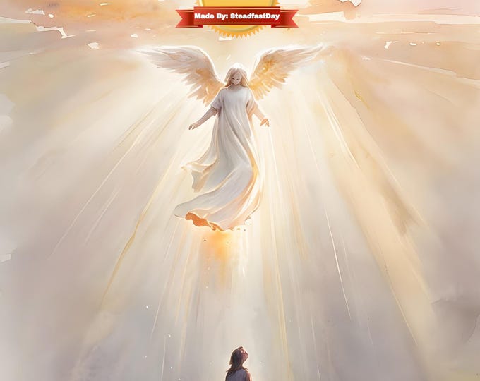 Angel, Paint by Numbers Kit for Adults with Stand, Angel in the Sky, Canvas Print, Includes Everything