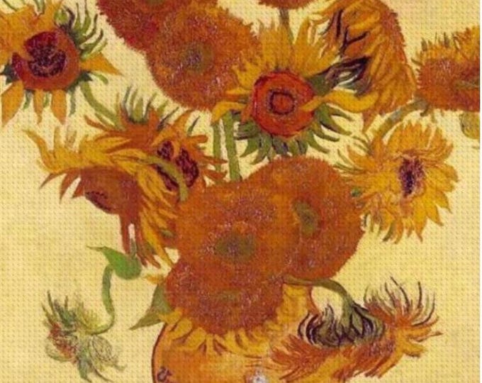 Vintage Sunflowers Diamond Painting Kit | DIY Wall Art for Home Decor | Vincent Van Gogh Artwork | Gift Idea | Antique Art Design