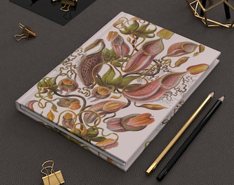 Hardcover Journal, Nepenthes, Tropical Pitchers Plants By Ernest Haeckel, Antique, Notebook, Sketchbook, Planner, Diary, Beautiful Flowers