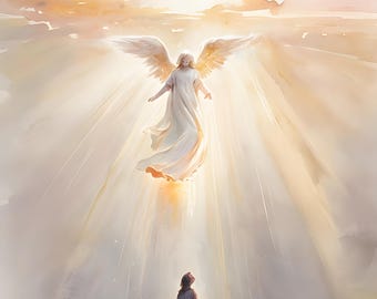 Angel Paint by Numbers Kit: Framed Canvas Art with Stand