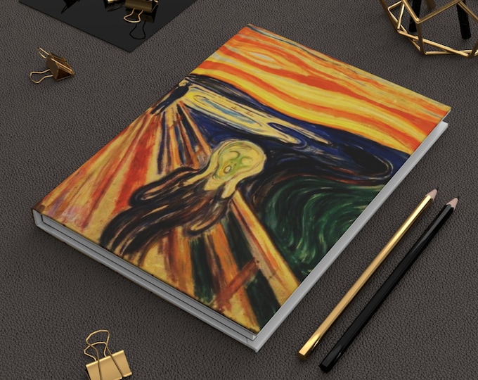 Classic Artwork Hardcover Journal, The Scream Design, Art Journal, Sketchbook, Gift for Artists, Notebook for Creatives, Office Supplies