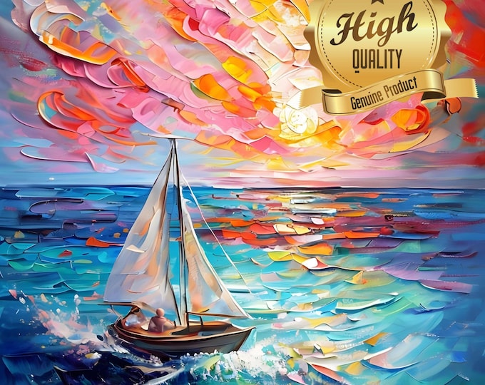 Puzzle, Boat in the Sea, Wooden Jigsaw Puzzle, 500 Pieces, 1000 Pieces, Unique Jigsaw, Family, Adults, Wooden Jigsaw Puzzle, Sailboat Puzzle