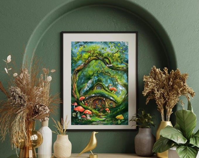 Whimsical Forest Fine Art Posters - Enchanted Cottage Wall Art, Nature Decor, Fairy Tale Home, Gift for Nature Lovers, Kids Room Wall Art