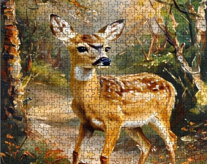 Oak Wood Forest Deer Jigsaw Puzzle: 500 or 1000 Piece