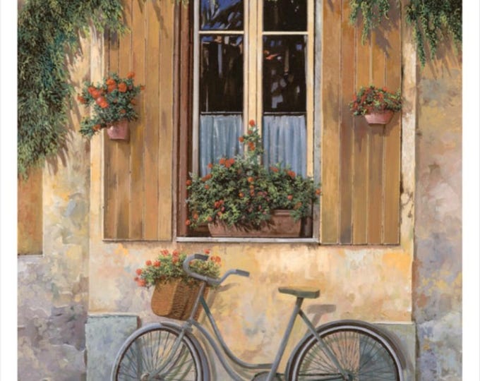 Vintage Bicycle Paint by Numbers Kit: Guido Borelli Art (16x20)
