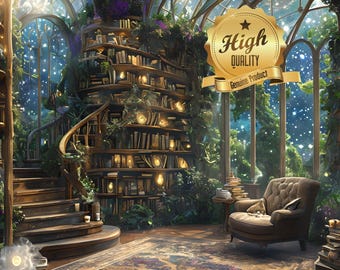 Dream Library, Magical Greenhouse, Wooden Jigsaw Puzzles, Star Filled Sky Library Reading Garden Lounge Room, Starry Night View, 500 Or 1000
