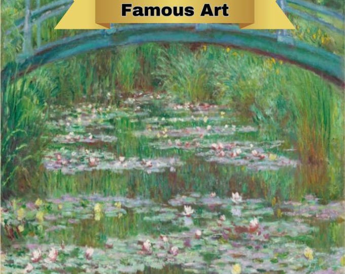 Framed Paint by Numbers Kit for Adults, Monet's The Japanese Footbridge, Elegant Home Decor, HD Printing, Perfect Gift, PBN, Handmade