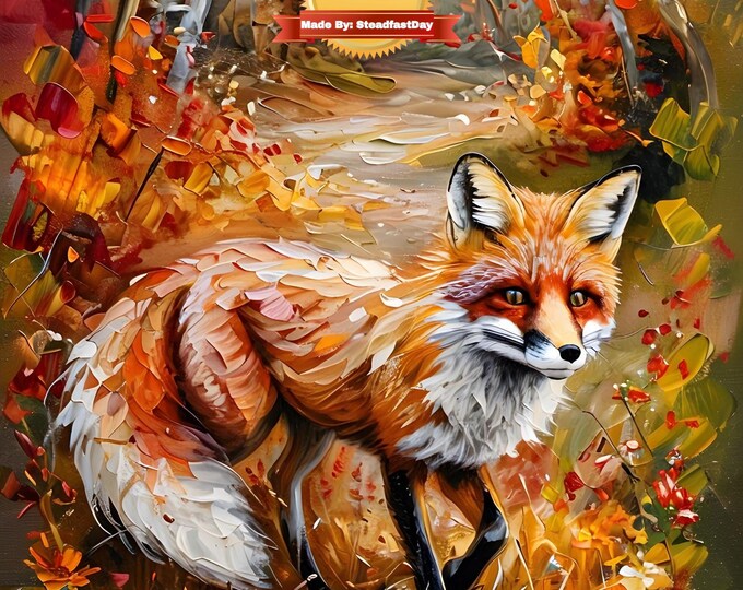 Fox in the Fall Framed Paint by Numbers Kit for Adults with Stand - DIY Fox Wall Art for Home Decor - Complete Painting Set Included