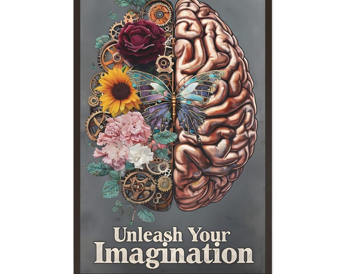 Postcards, Unleash Your Imagination, Beautiful Mind, Brain Art Print Cards, Stationery Set