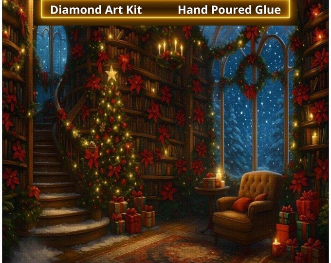 Christmas Dream Library, Diamond Art, Magical Greenhouse, Starry Night, Reading Garden Lounge Room