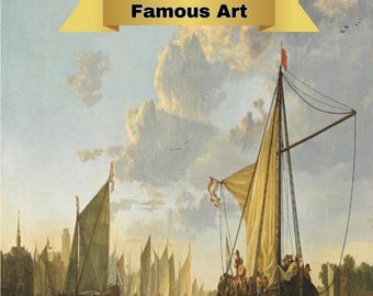 Nautical Framed Paint by Numbers Kit with Stand, Aelbert Cuyp's The Maas at Dordrecht, Sailing DIY Art for Adults, Perfect Gift Idea