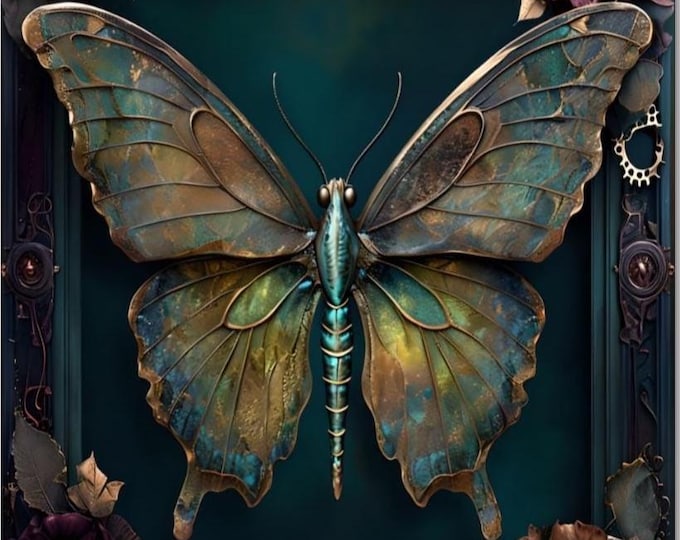 Butterfly Moth Paint by Numbers Kit: Floral Art, Framed Canvas (16x20")