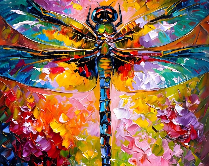 Abstract Dragonfly Paint by Number Kit: DIY Canvas Art with Easel