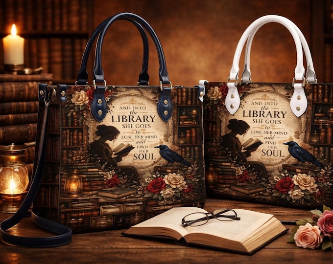 Book Lover Purse, Library Quote Tote Bag, Reader Gift Handbag, Literary Crossbody Bag for Women, Bibliophile Gift Idea