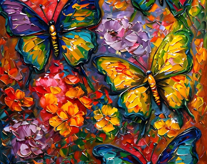 Diamond Painting, Butterflies, DIY Diamond Painting with Frame - yes Framed Canvas! Large 20"x28”  or 16”x20”, Diamond Art