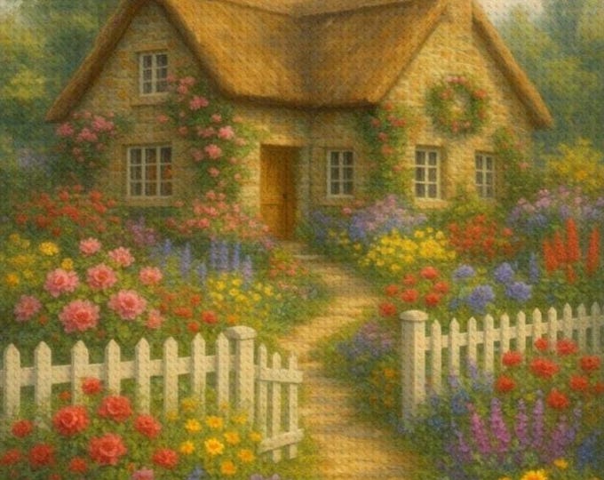 Spring Cottage Diamond Art Kit, Floral Garden DIY