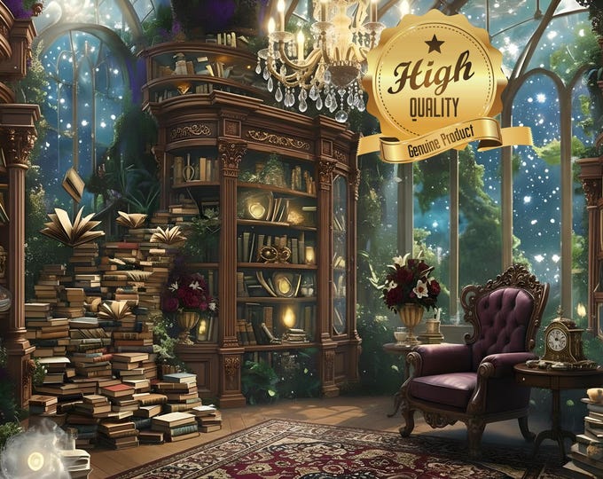 Enchanting Library Jigsaw Puzzle | Wooden, Cottagecore Fantasy Gift